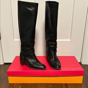 Kate Spade Black Knee High Boots